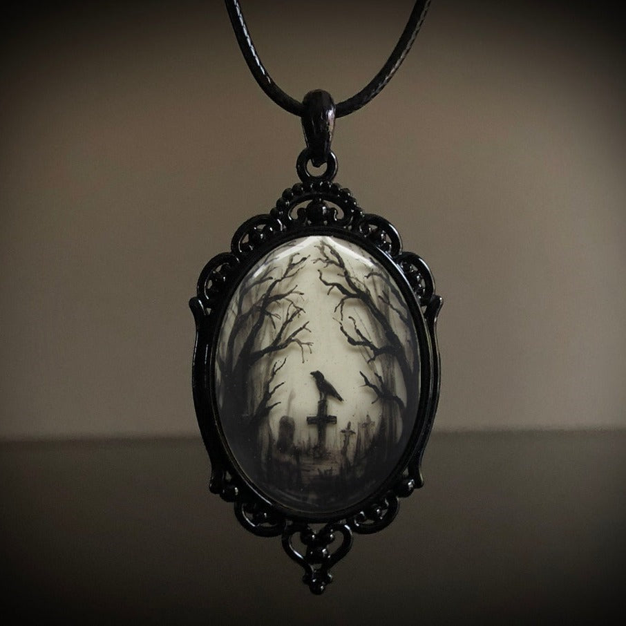Billion Retro Gothic Crow Cross Witch Necklaces