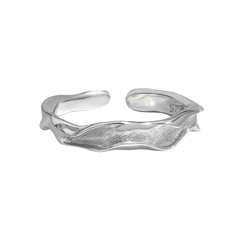 Women's & Men's Design Minimalist Irregular Texture Sier Unisex Rings