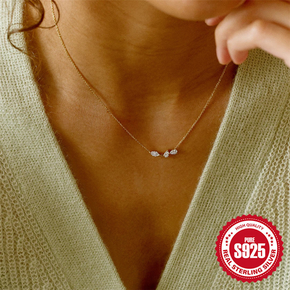 Sterling Sier Cluster Jeweled Clavicle Dignified Necklaces