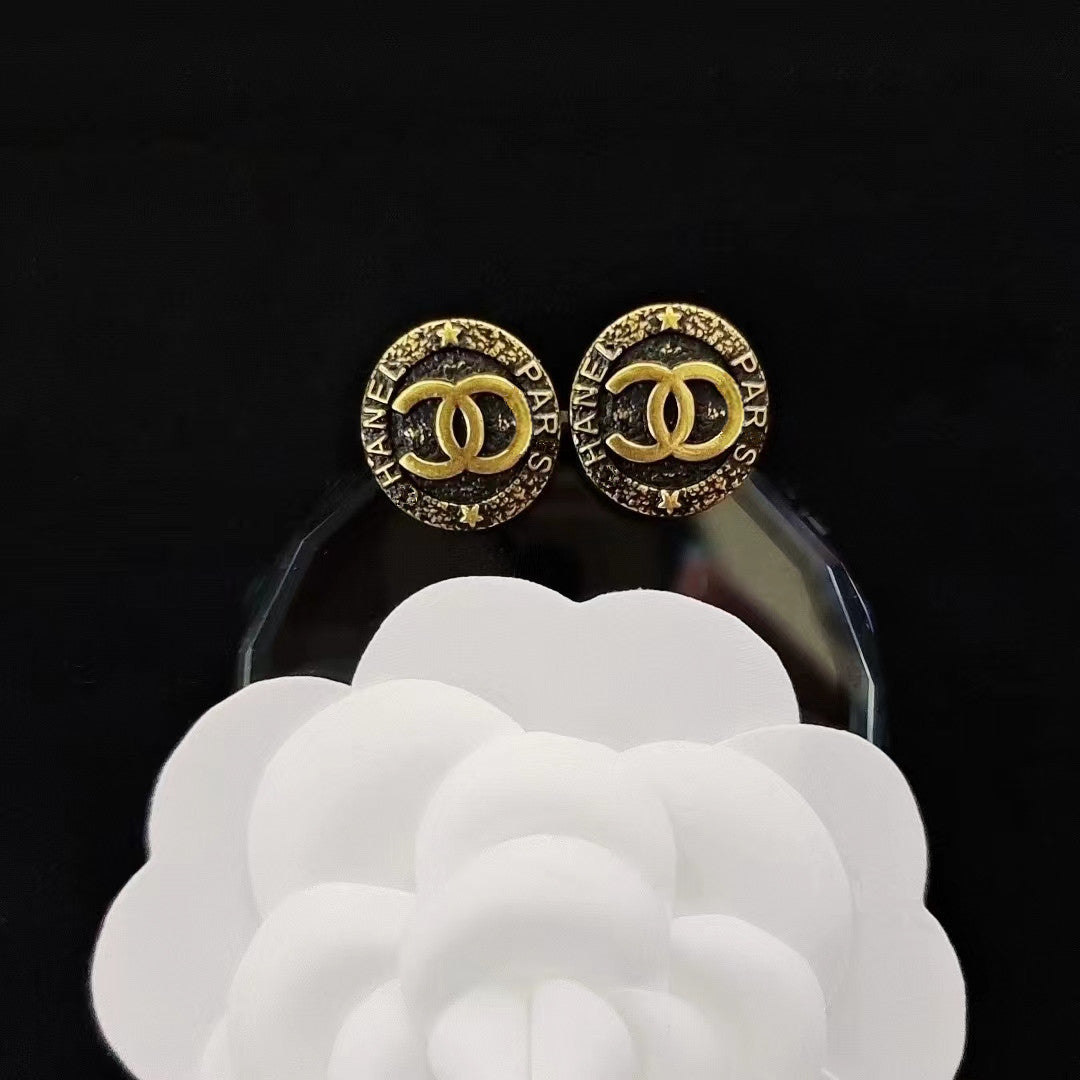 Women's & Men's Quality Collection Trending Rhinestone Letters Sier Earrings