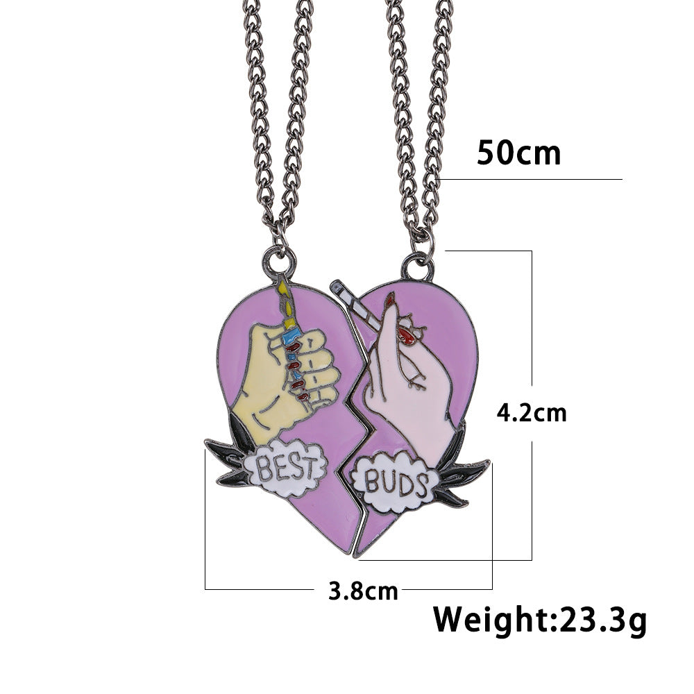 Simple Accessories Good Friend Girlfriends Heart-shaped Necklaces