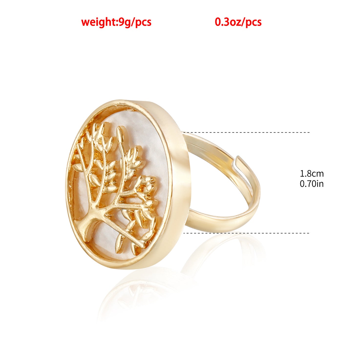 Metal Lucky Tree Elegant White Imitation Rings
