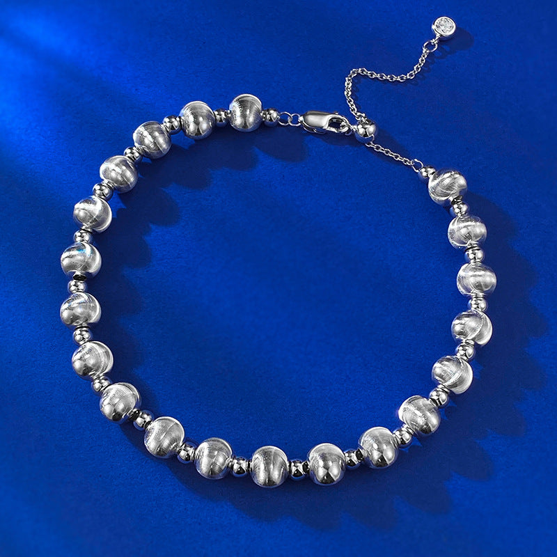 Jewelry Sterling Sier Laser Brushed Cat Eye Beaded Bracelets