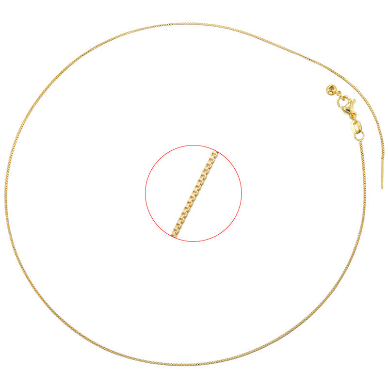 Fashion Gold Box Chain Pin Clavicle Necklaces