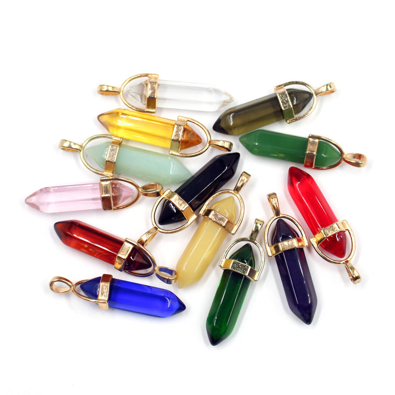 Crystal Hexagon Prism Hexagonal Column Natural Necklaces