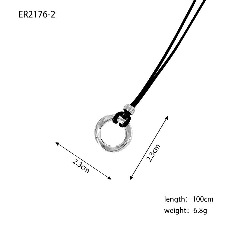 Black Rope Sweater Chain High Sense Necklaces