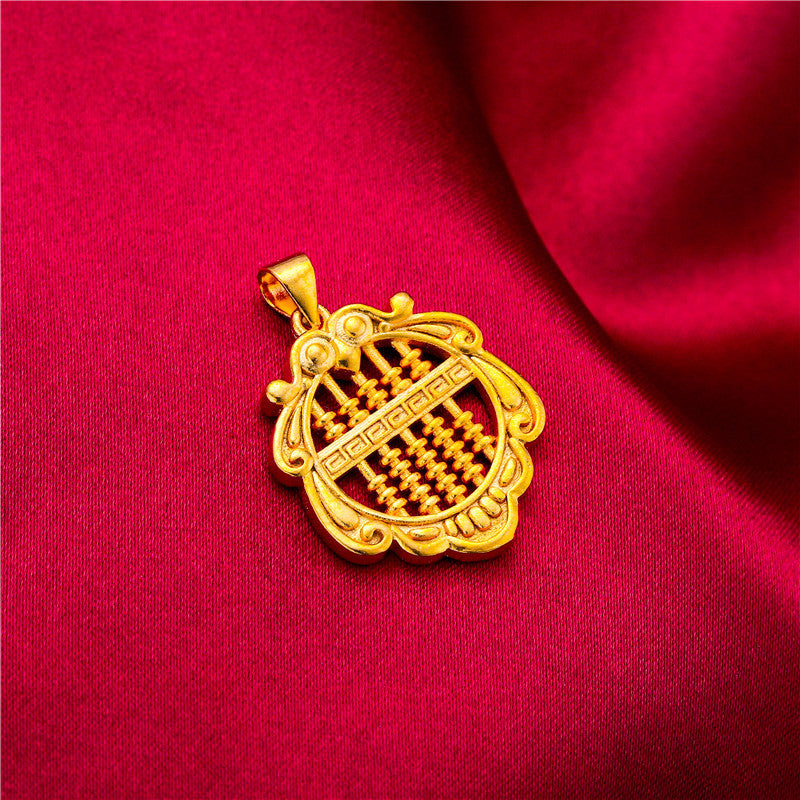 Brass Gold-plated Gourd Water Drop Abacus Pendants