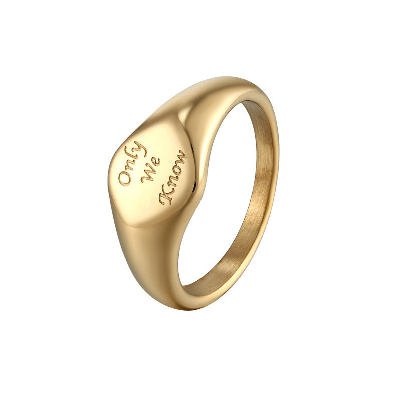 Geometric Titanium Steel Simple Female Gold Rings