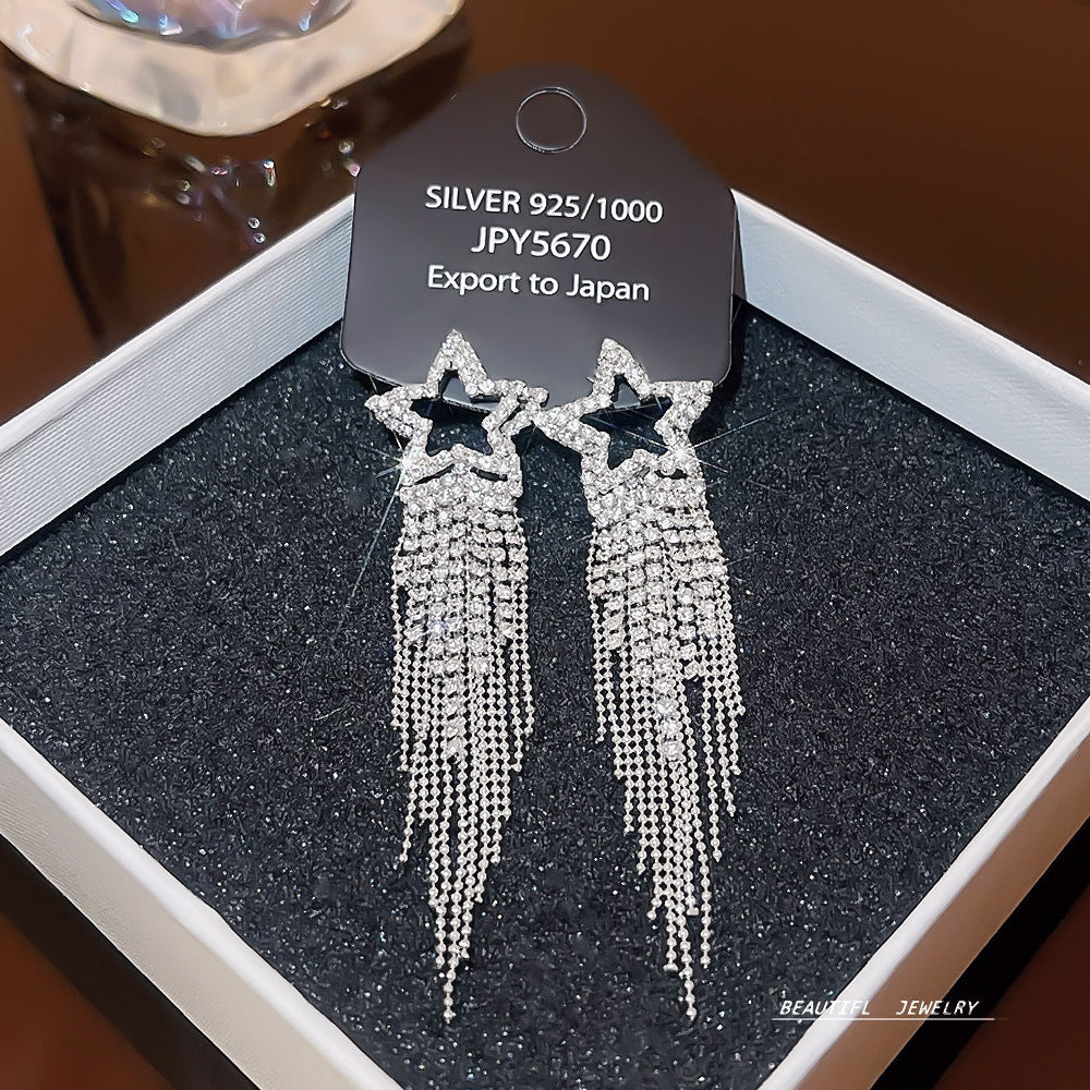 Women's Zircon Tassel High-grade Light Luxury Delicate Earrings