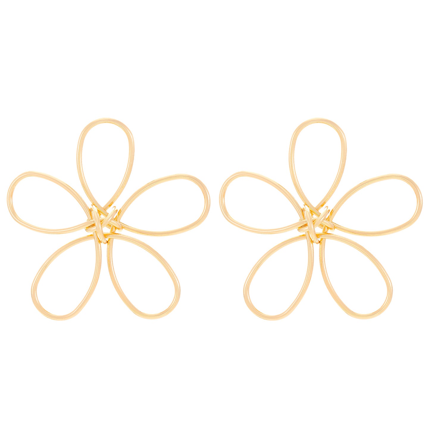 Big Flower Hollow Exaggerated Lines Winding Earrings