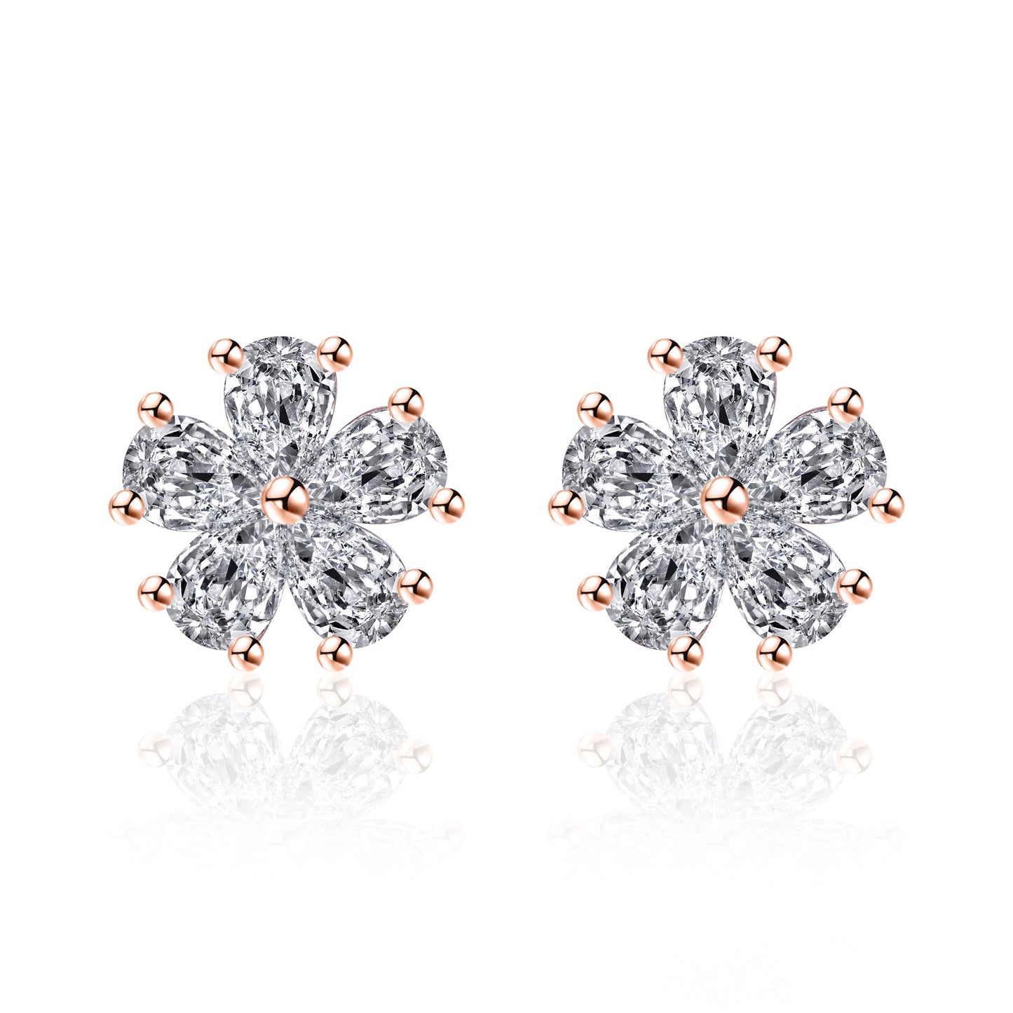 Women's Exquisite High-grade Crystal Flower Ear Trendy Graceful Petite Earrings
