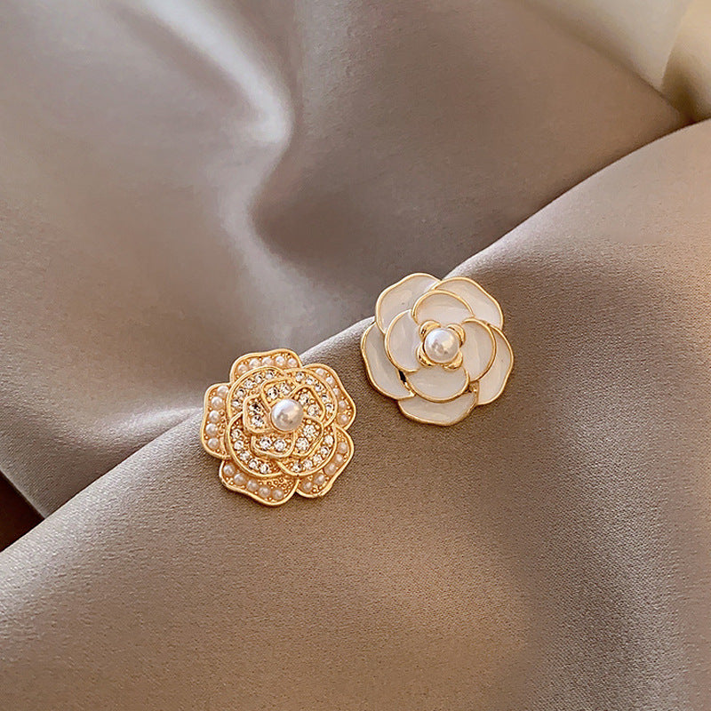 Women's Gold Plated French Entry Lux Pearl Fashion Dignified Earrings