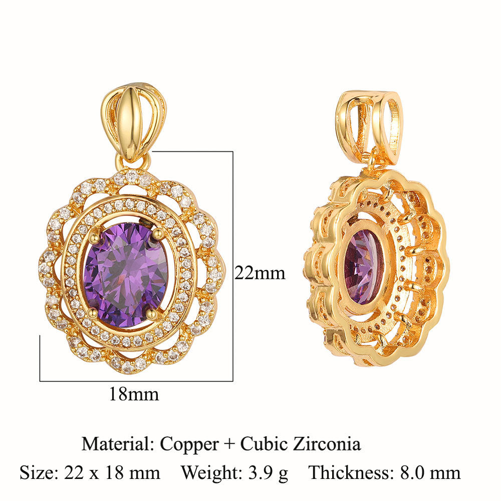 Cut Zircon Vintage Water Drop Oval Necklaces