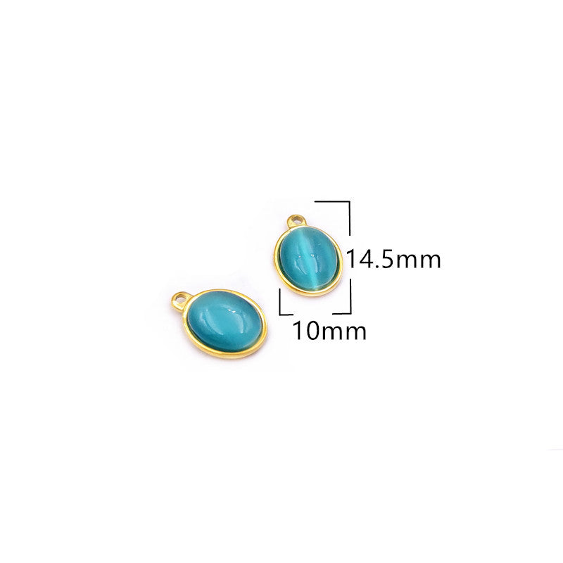 Elements Opal Emerald Square Titanium Steel Pendants