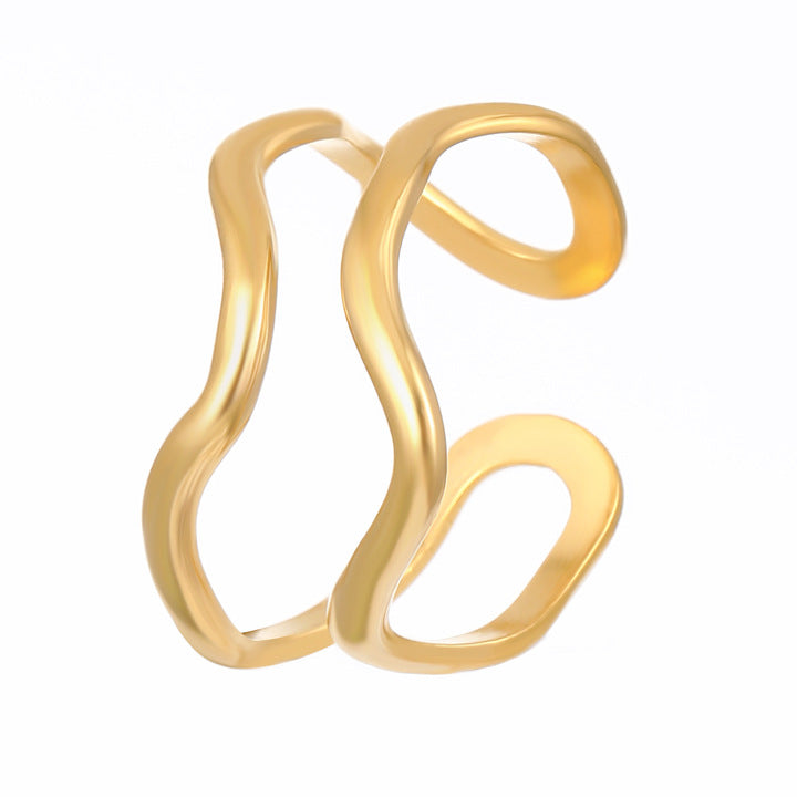 Advanced Exaggerated Stainless Steel Female Flower Rings
