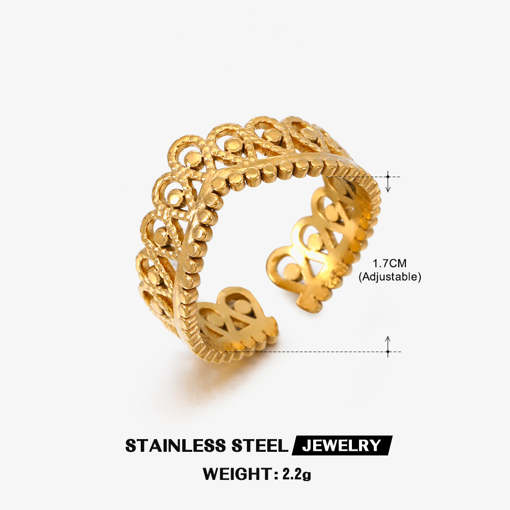 Women's Heart-shaped Open Vintage Popular Geometric Adjustable Rings