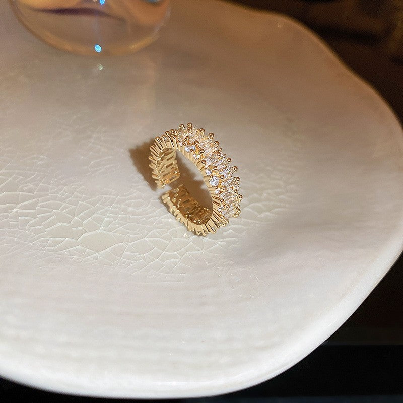 Pearl Zircon Letter Open Special Interest Light Rings