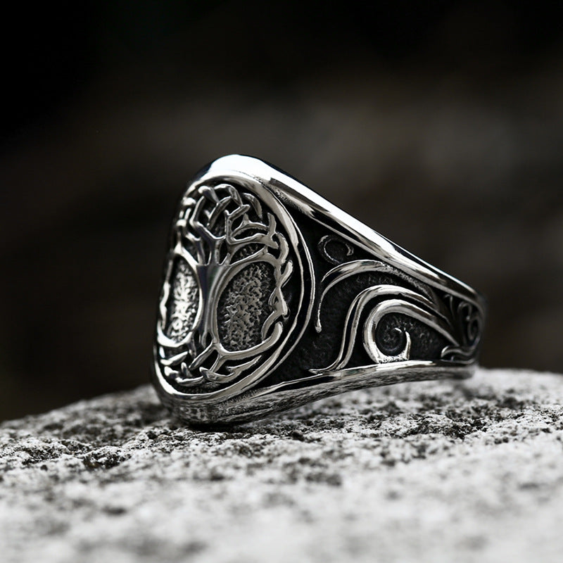 Men's Viking Lucky Tree Titanium Steel Vintage Rings