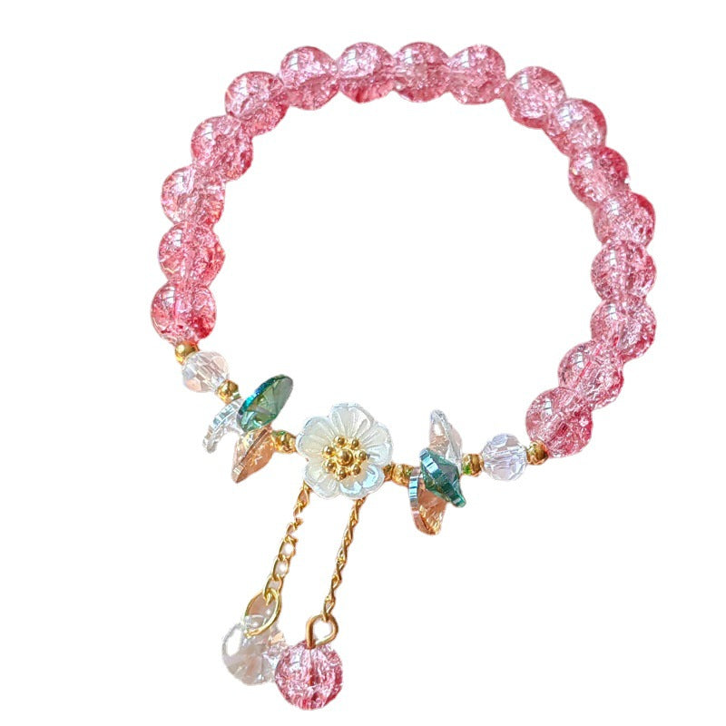 Camellia Little Daisy Crystal Girlfriends Color Glass Chipping Bracelets
