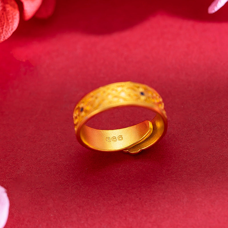 Women's & Men's Gold Vintage Ethnic Style Enamel National Rings