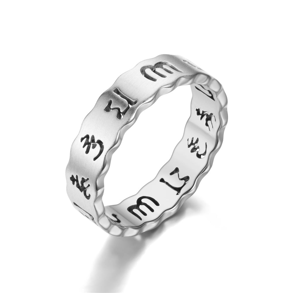Popular Stainless Steel Cutting Mantra Gold Rings