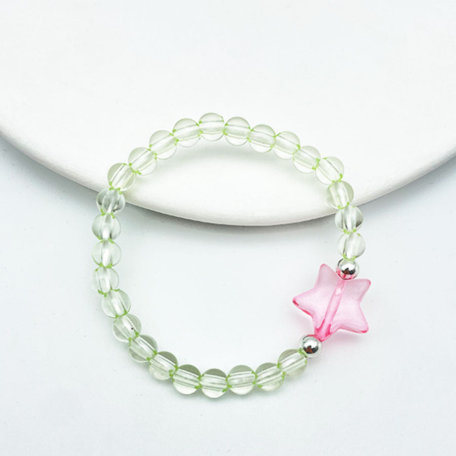 Children's Ornaments Colorful Starfish Beaded Crystal Acrylic Bracelets