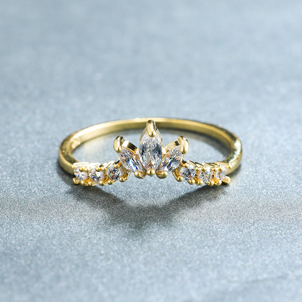 Hollow Fashion Gold Oval Female Simple Personality Niche Rings