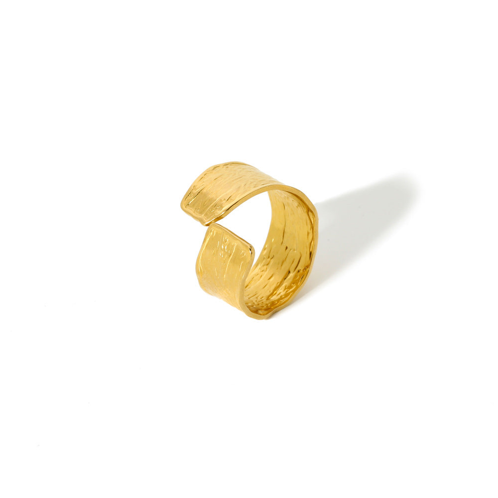 Titanium Steel Gold-plated Geometric Advanced Stainless Rings