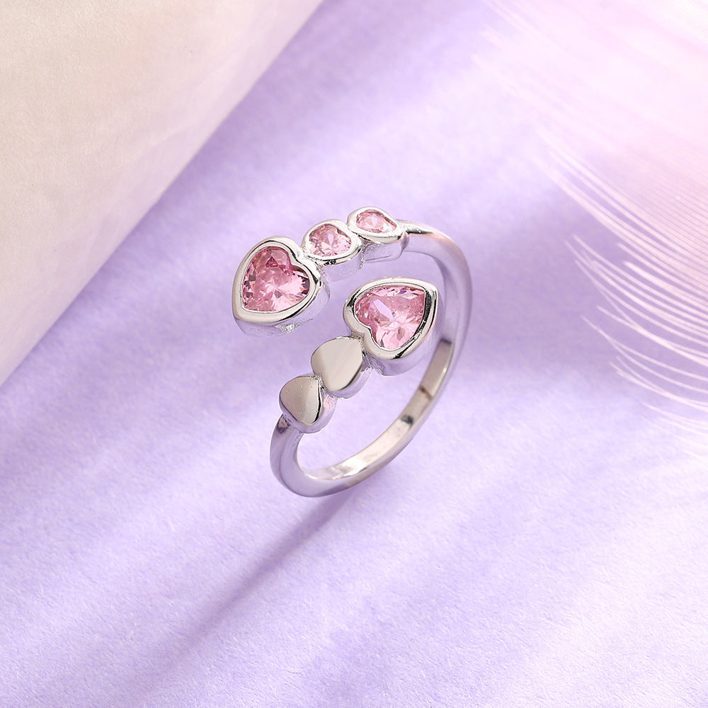 Selection Does Not Fade Pink Diamond Heart-shaped Female Rings