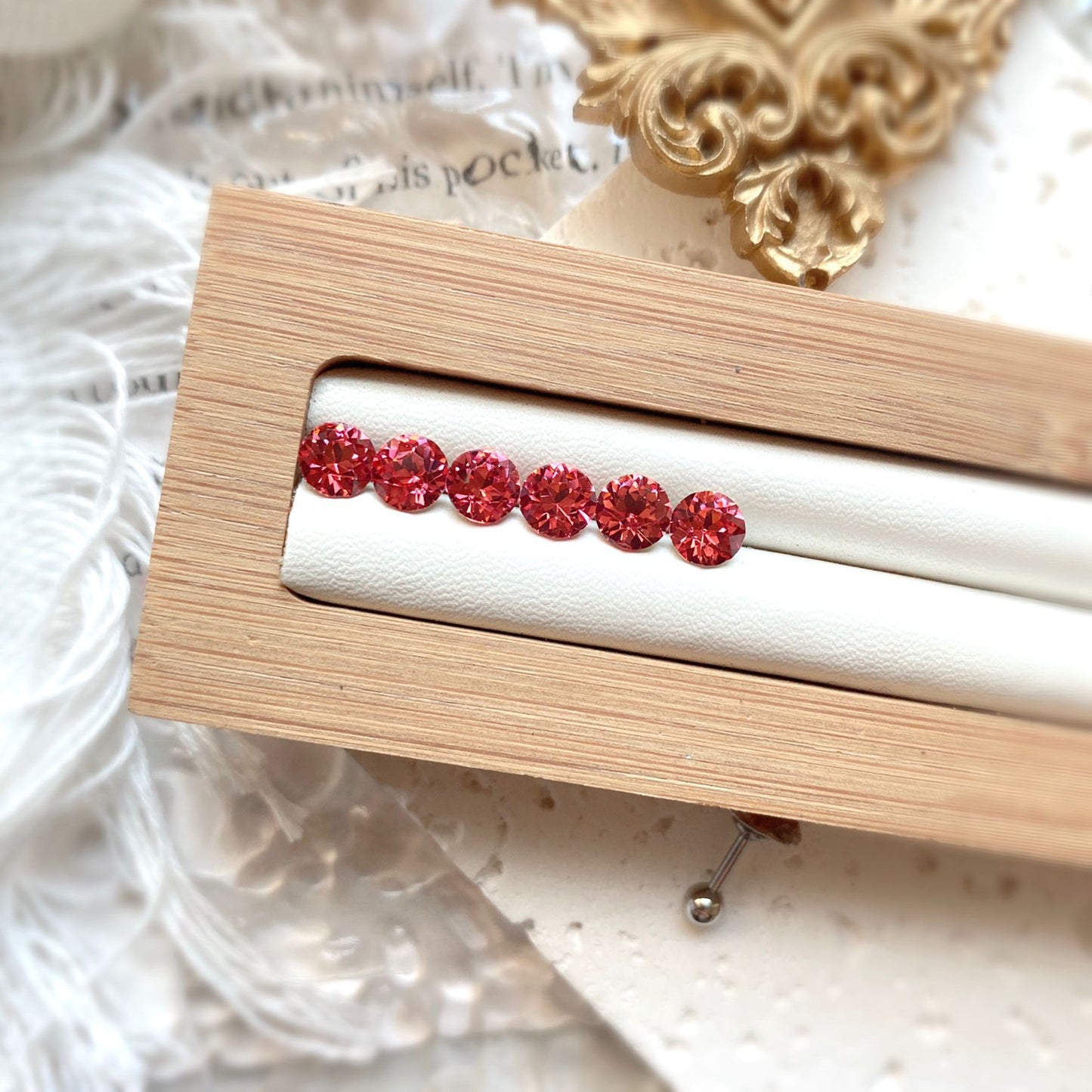 Coating Colorful Crystals Female Screw Tightening Earrings
