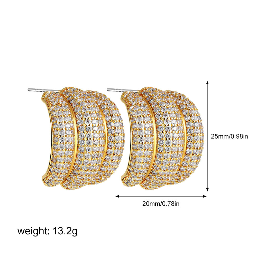 Smooth Arc Claw Ear High Profile Large Earrings