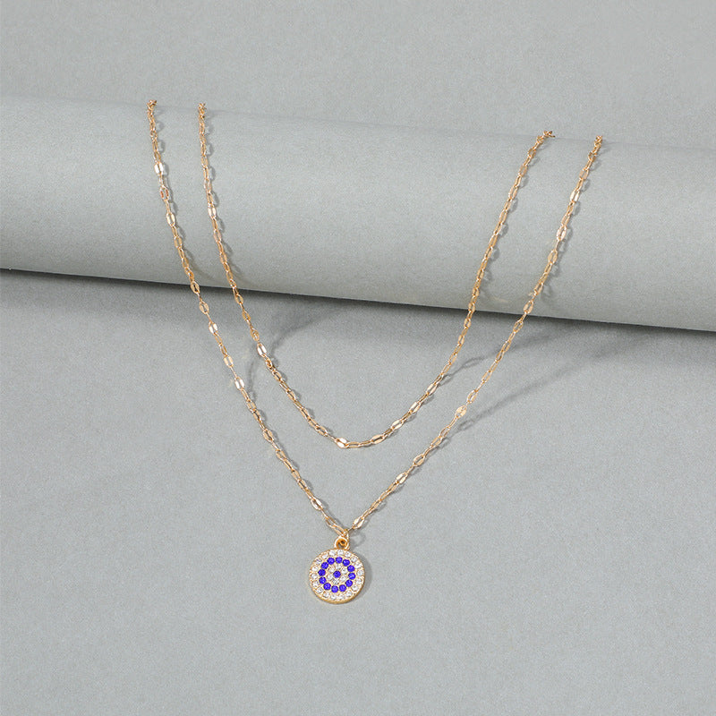 Women's Crystal Gold-plated Devil's Eye Fashion Personality Alloy Necklaces