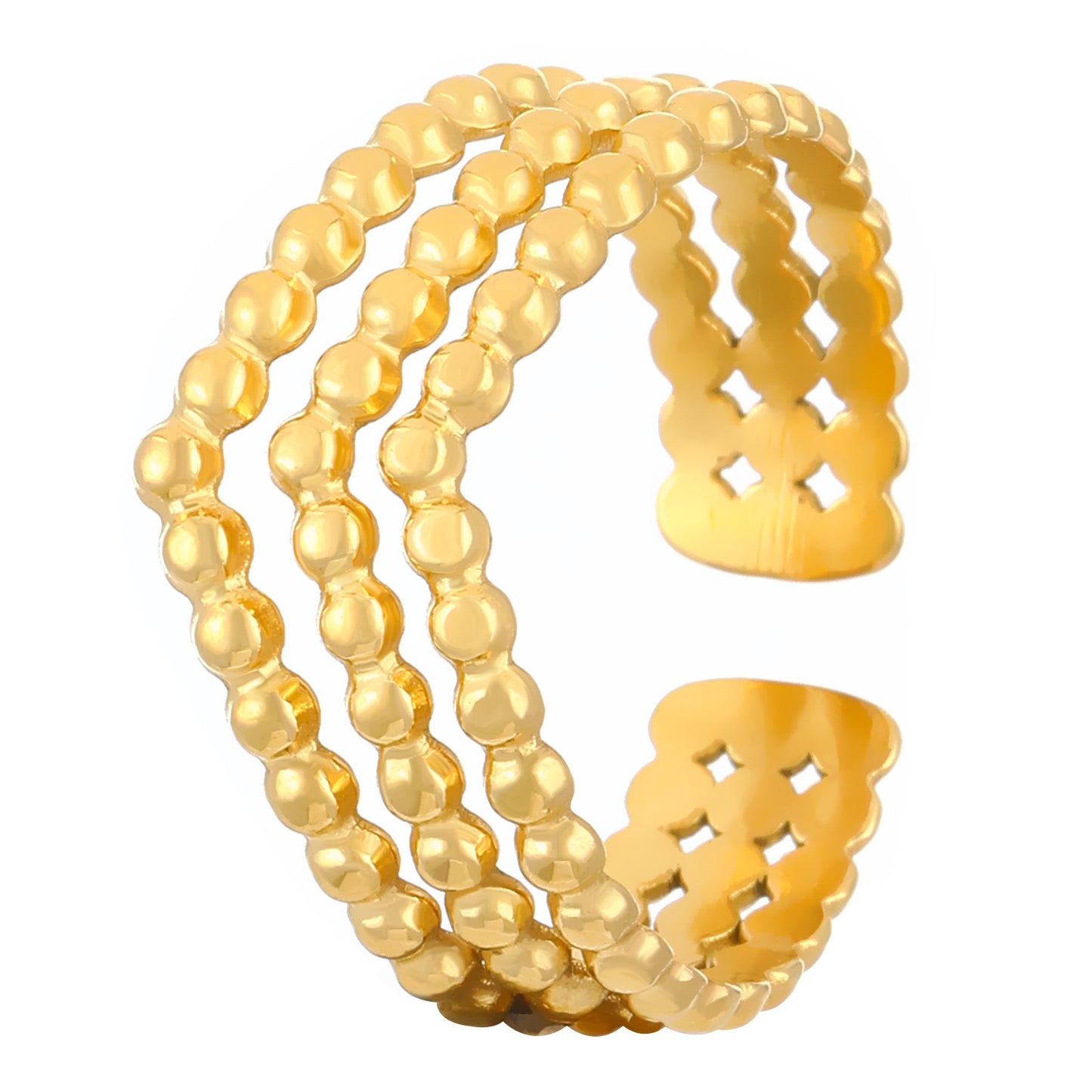 Advanced Exaggerated Stainless Steel Female Flower Rings