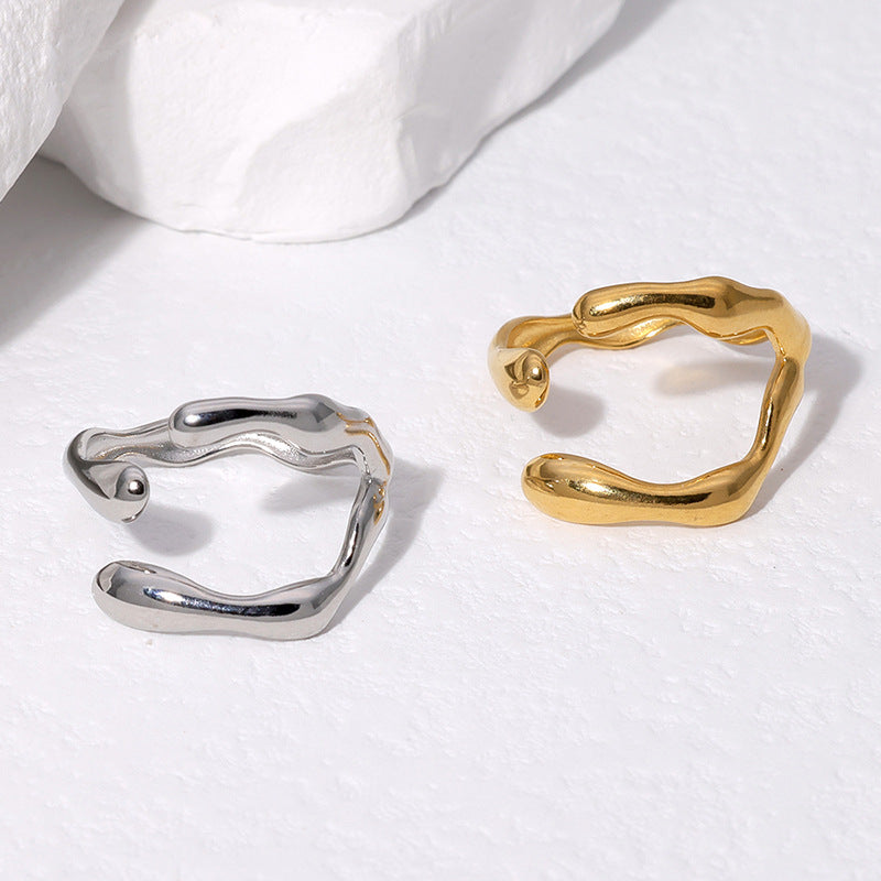 Women's Stainless Steel Personality Style Niche Open Rings