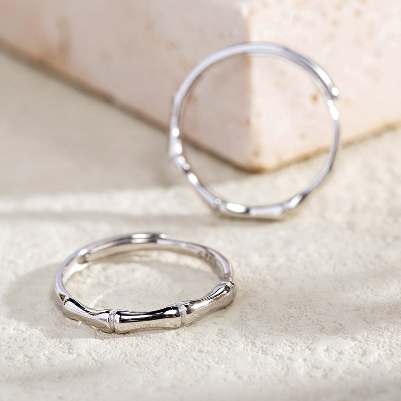 Bamboo Horse Couple Minority Simple Open Rings