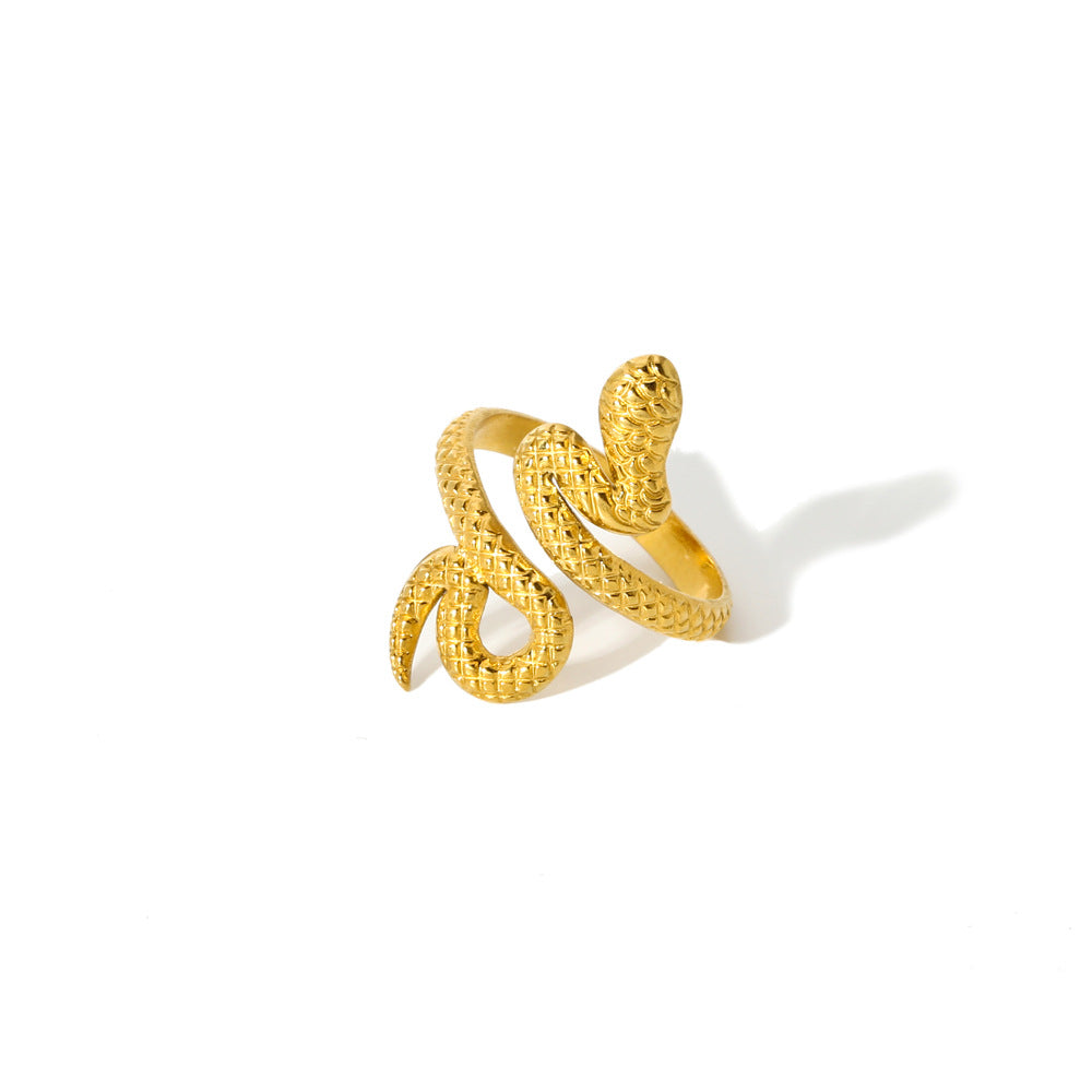 Titanium Steel Gold-plated Geometric Advanced Stainless Rings