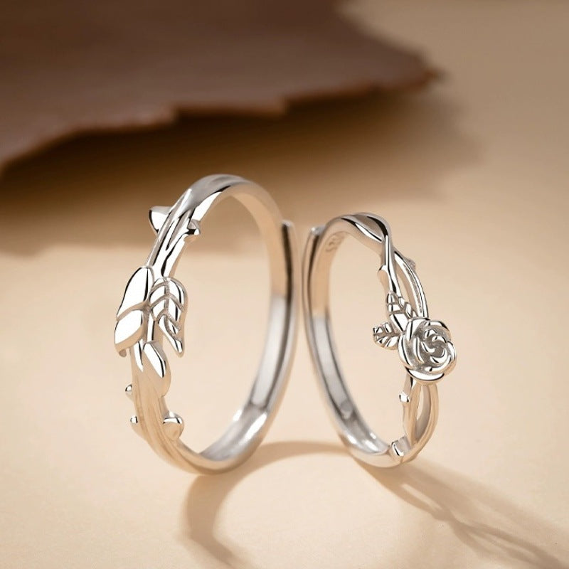 Couple Pure Sier Fashionable Temperamental Sterling Rings