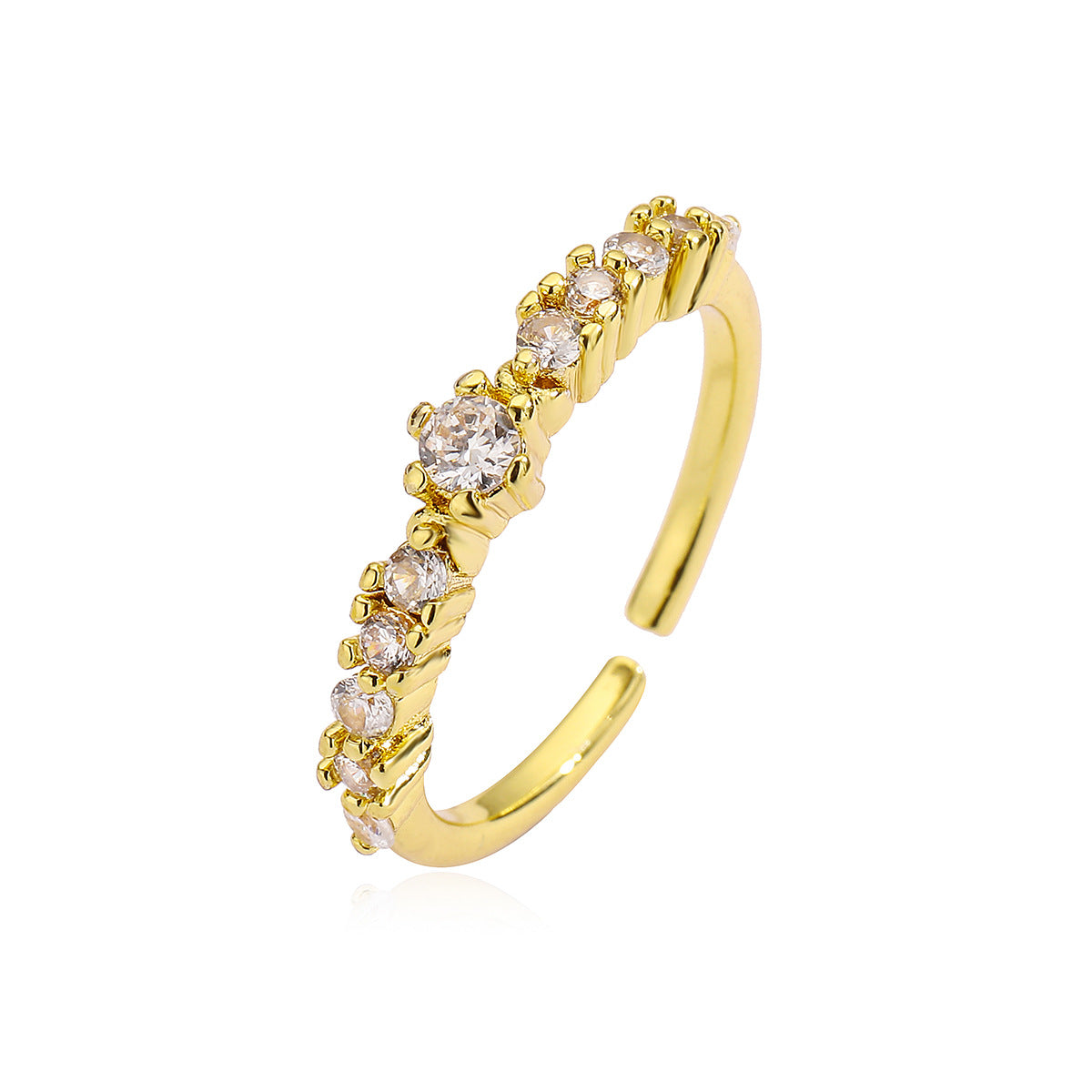 Open Female Niche Personality Copper Plated Rings