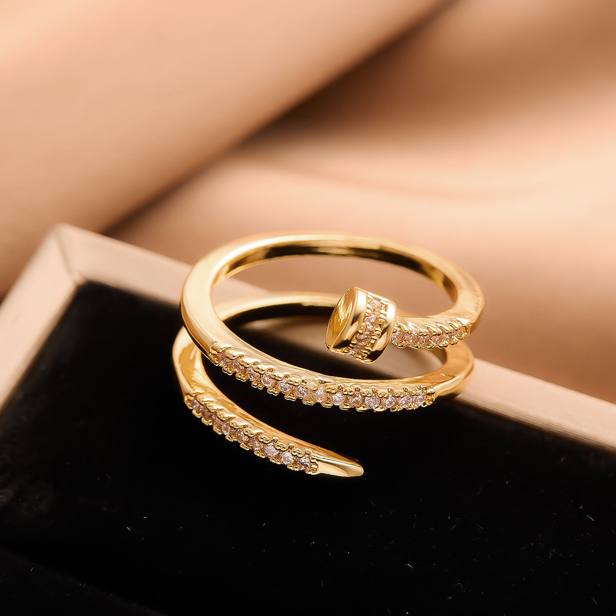 Real Gold Plated Copper Female Niche Rings