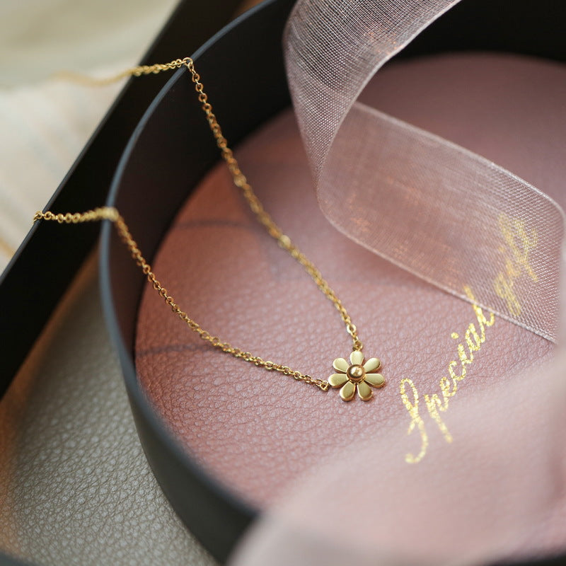 Chain Simple Sunflower Sweater Cold Style Design Necklaces