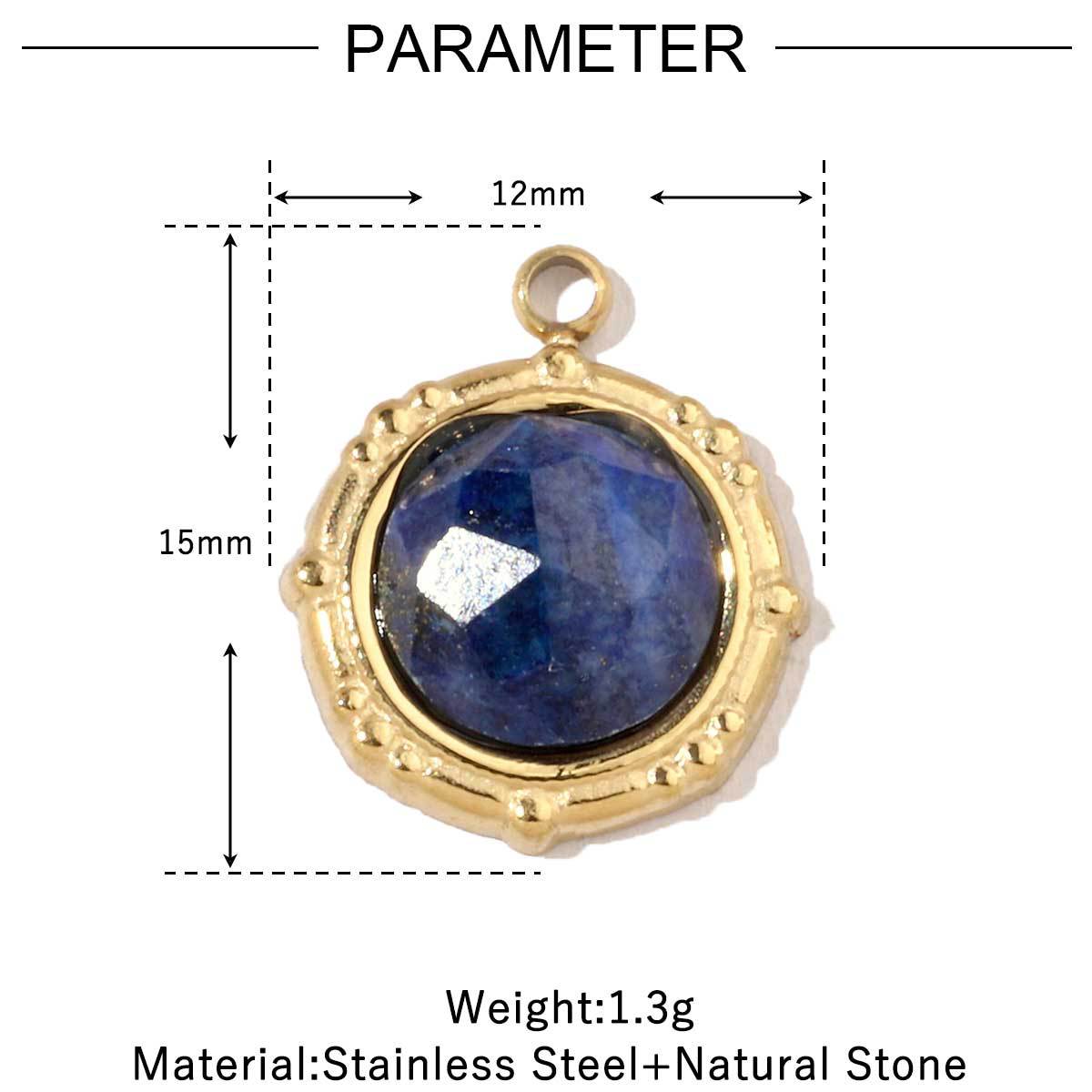 Women's Sun Natural Stone Titanium Steel Gold White Shell Pendants