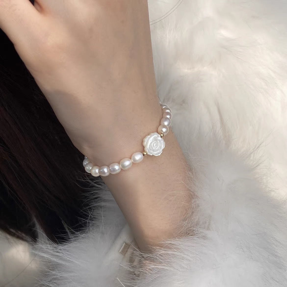 Twin Pearl Light Luxury Minority Exquisite Elastic Bracelets