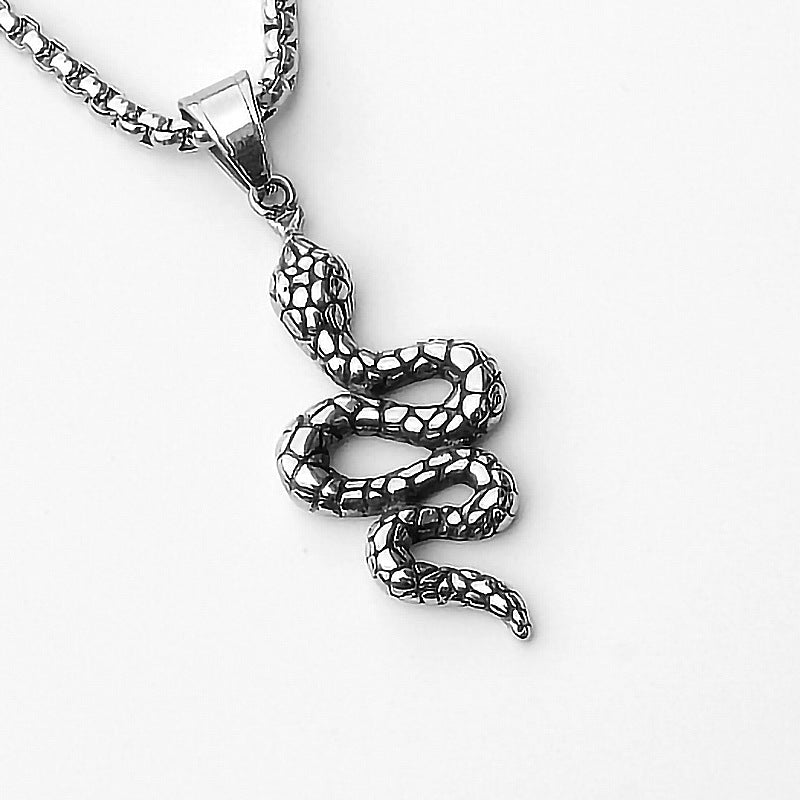 Men's Vintage Cross Ghost Head Titanium Fashion Necklaces