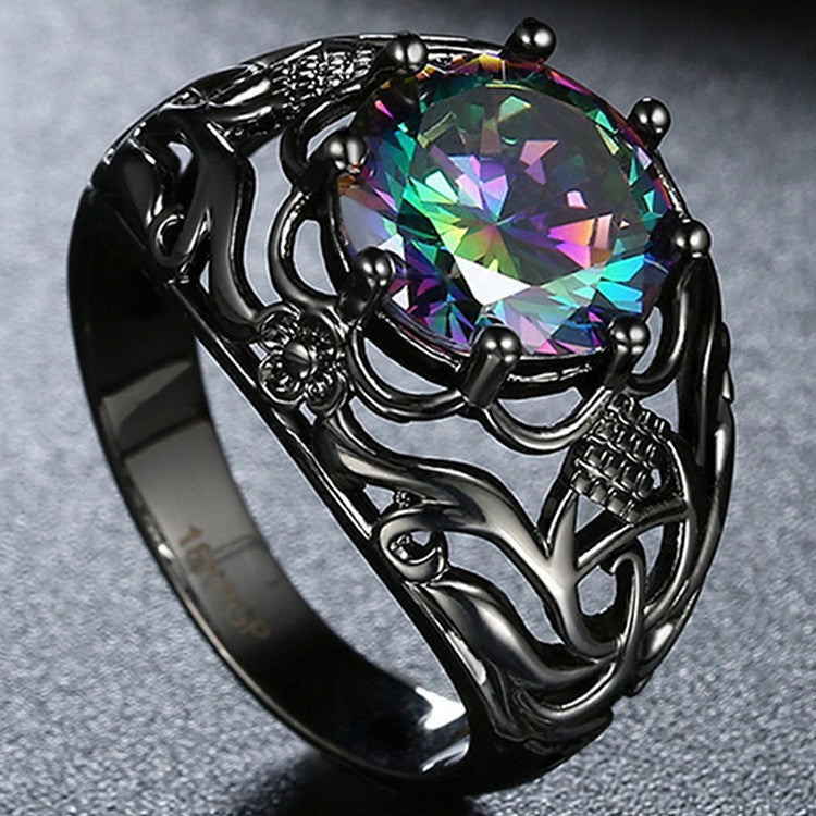 Retro Style Colorful Zircon Series Party Rings