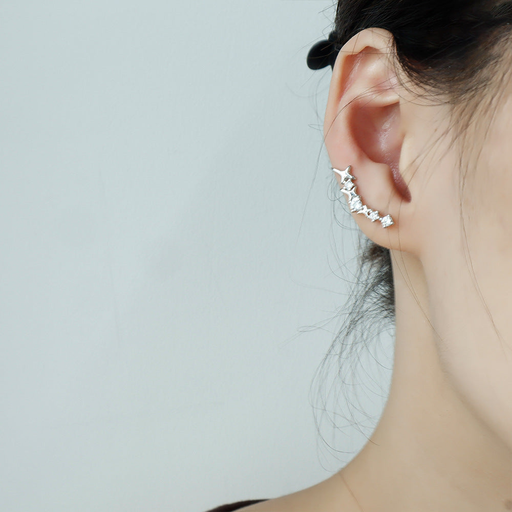 Stars Zircon Simple Korean Style Niche Earrings