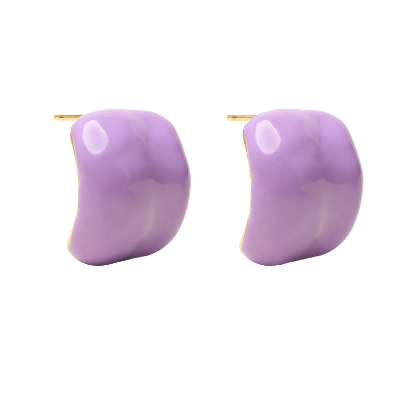 Shaped Fresh Sweet Colorful Drop Oil Earrings