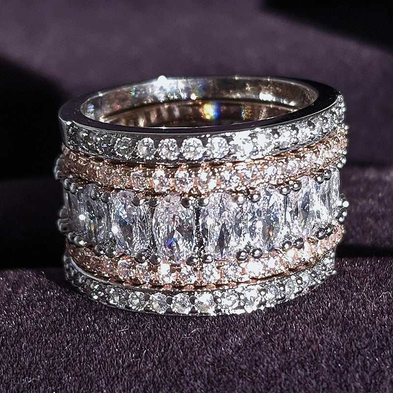 Fashion Main Stone Simple Female Combined Rings