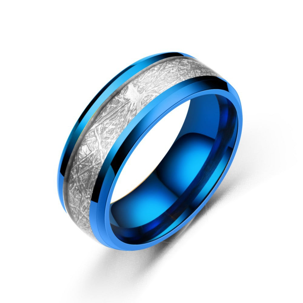 Drop Oil Inlaid Ice Silkworm Silk Pattern Rings