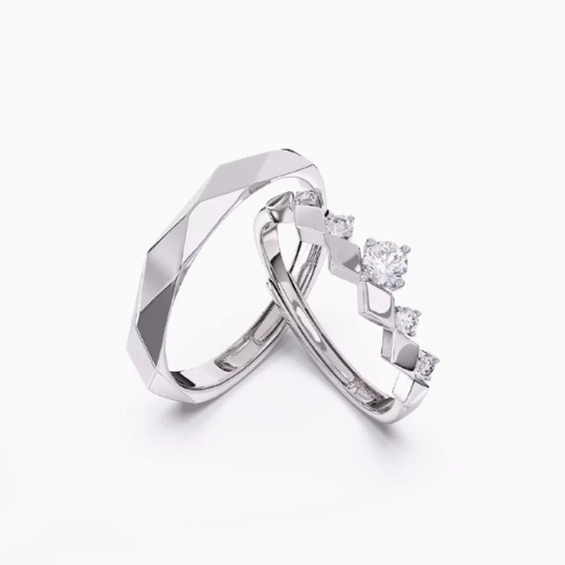 Women's & Men's Sier Love Couple For Korean Niche Design Simple Light Rings