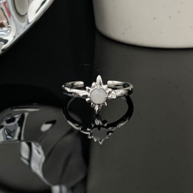 Asterism Simple Opal Stylish Opening Female Niche Design Light Rings